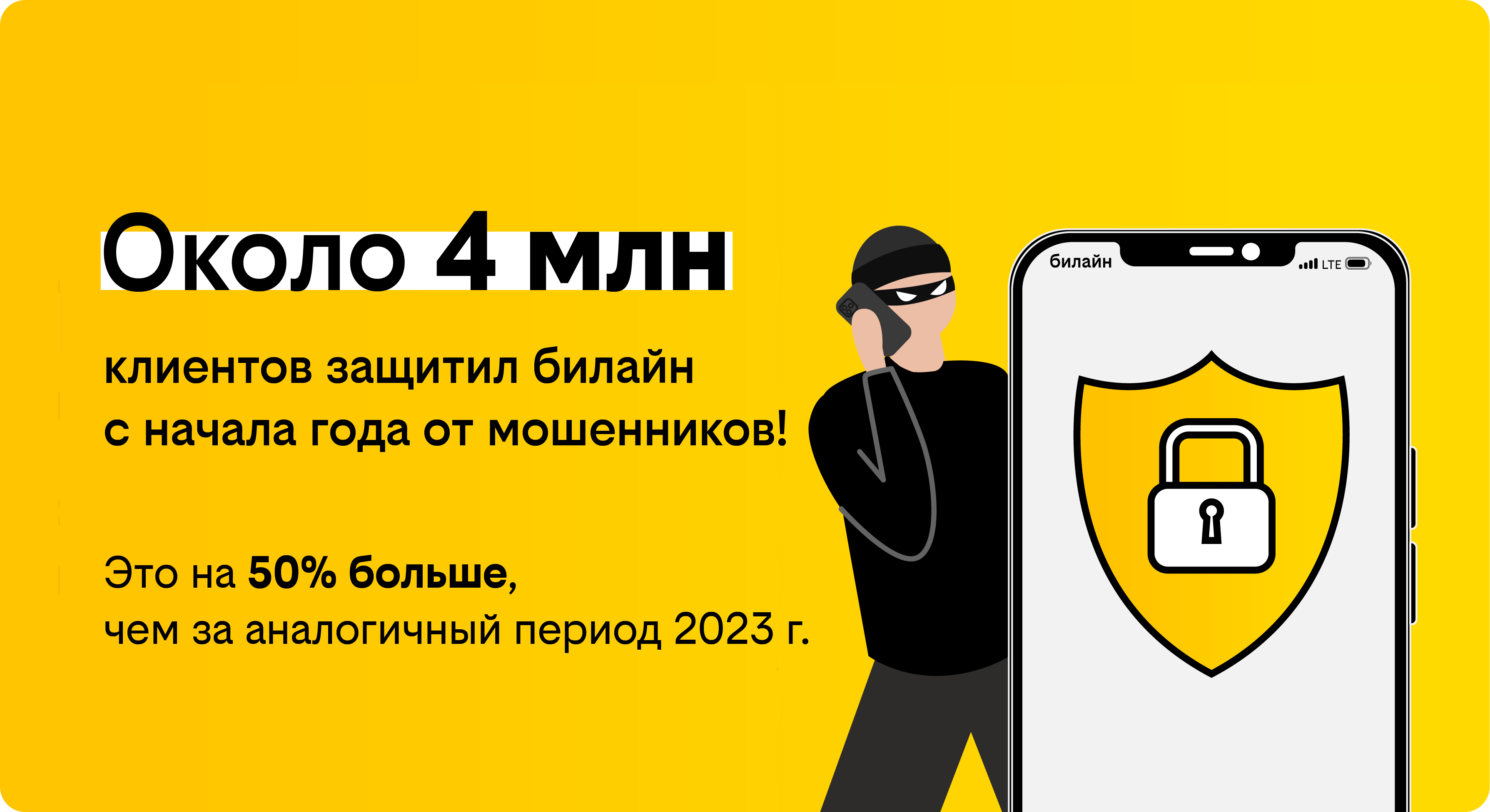 С начала года билайн защитил от влияния мошенников около 4 млн клиентов